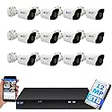 GW Security 16 Channel NVR UltraHD 12MP 4K @30FPS Face/Human/Vehicle Detection PoE Security Camera System with 12 x 6K 12MP Microphone Smart AI Bullet