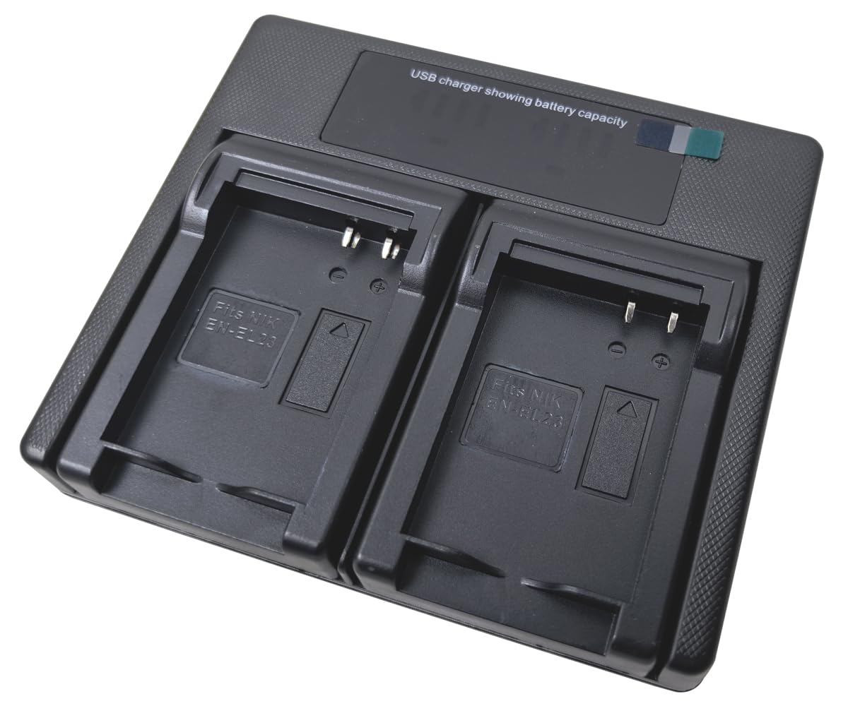 Dual USB Battery Charger for Nikon EN-EL23 ENEL23 MH-67 MH-67P Coolpix B700 P600 P610S S810C P900 P900S Digital Camera