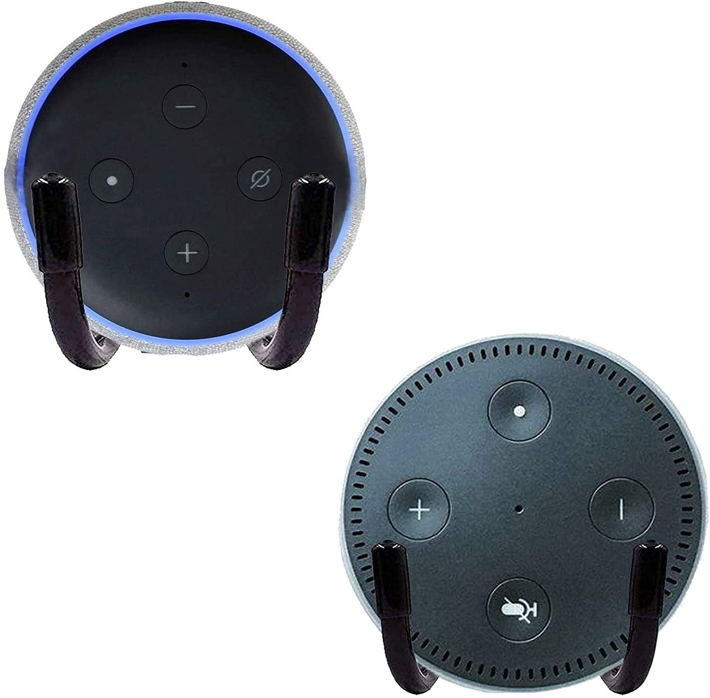 AUXPhome Hole- Free Wall Mount Wall Holder Clip Wall Bracket Wall Stand Compatible for Echo Dot (1st Gen) Echo Dot (2nd Gen) Echo Dot (3rd Gen) -2PK