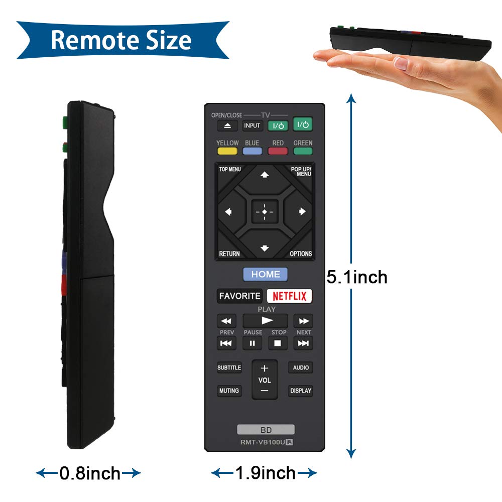 New RMT-VB100U RMT-VB201U Blu-Ray Player Remote Compatible with Sony Player BDP-BX350 BDP-BX550 BDP-BX650 BDP-S1500 BDP-S2500 BDP-S2900 BDP-S3500