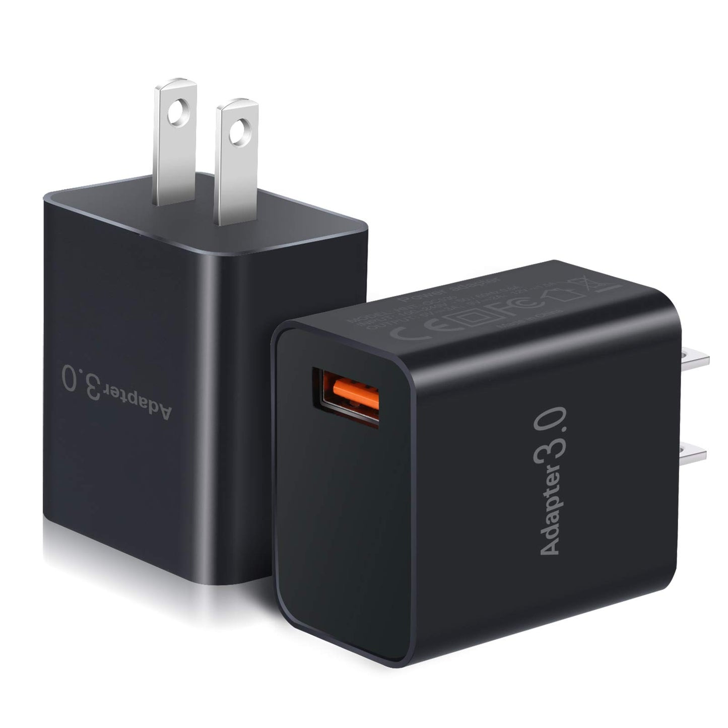 USB Charger Block, OKRAY 2-Pack 18W 3.0 Quick Charge Power Adapter Type A Box USB Wall Plug Fast Charging Block for Wireless Charger, Samsung Galaxy