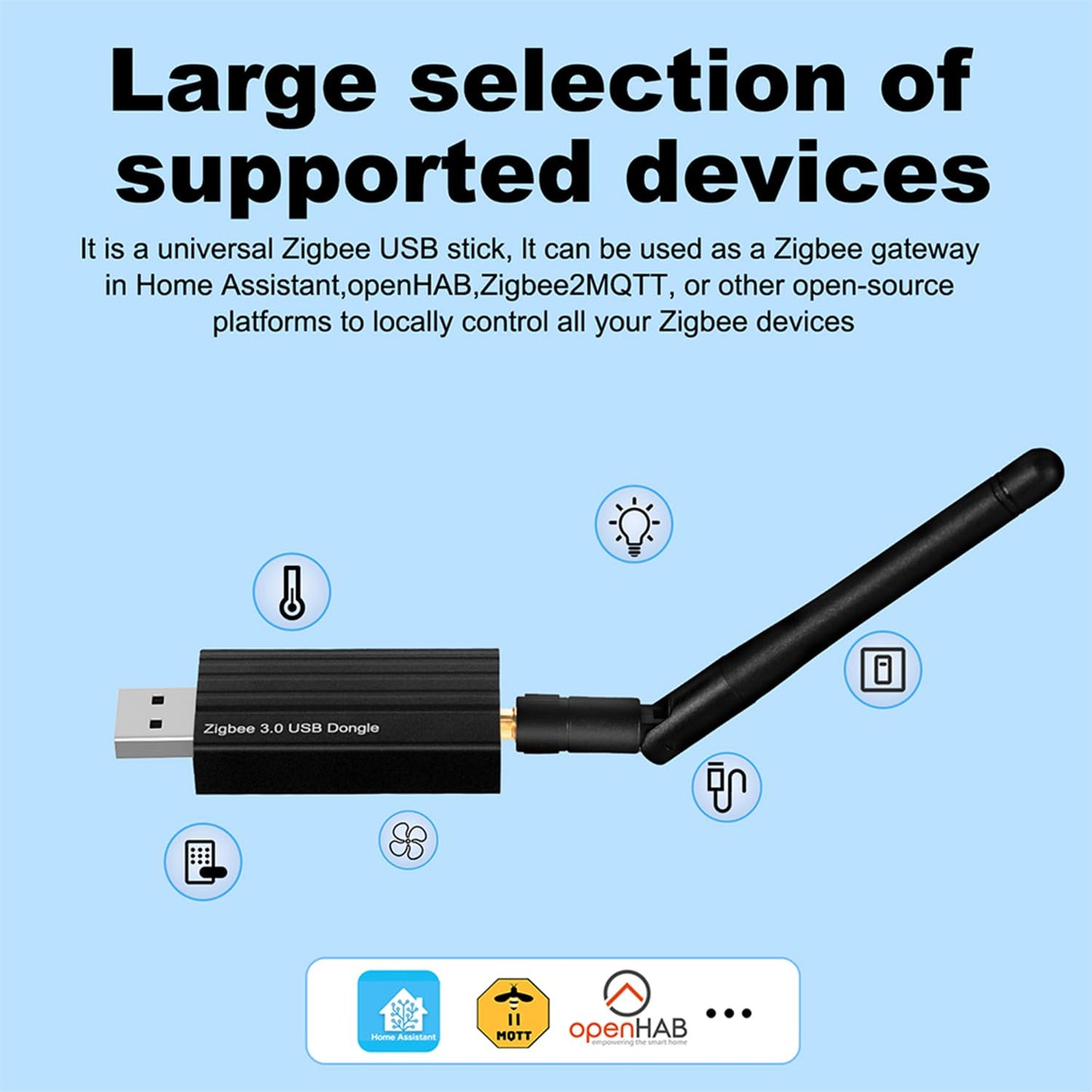 Haozee Zigbee Gateway, A Universal Gateway Dongle Plus, TICC2652P1+CH340C Zigbee USB Flash Drive Coordinator for ZHA in Home Assistant or Zigbee2MQTT