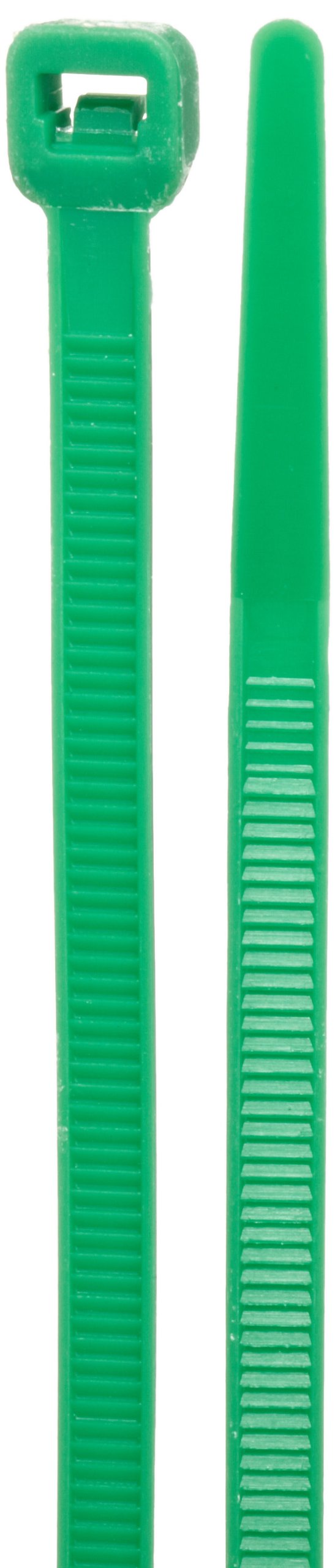 Morris Products 20634 Colored Nylon Cable Ties, Green, 11" Length, 0.187" Width, 50lbs Tensile Strength, 3.19" Max Bundle Diameter (Pack of 100)