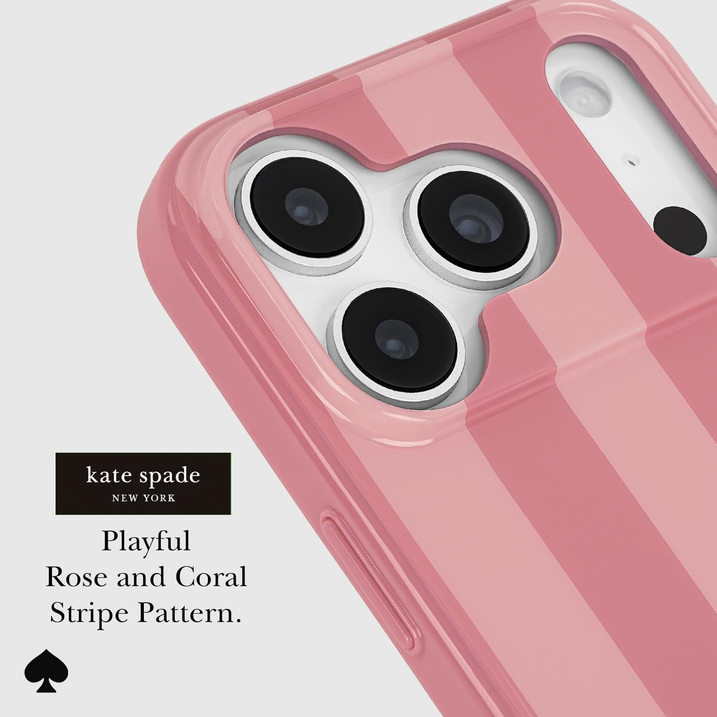 kate spade new york iPhone 17 Pro Case - Stripe Rose Coral