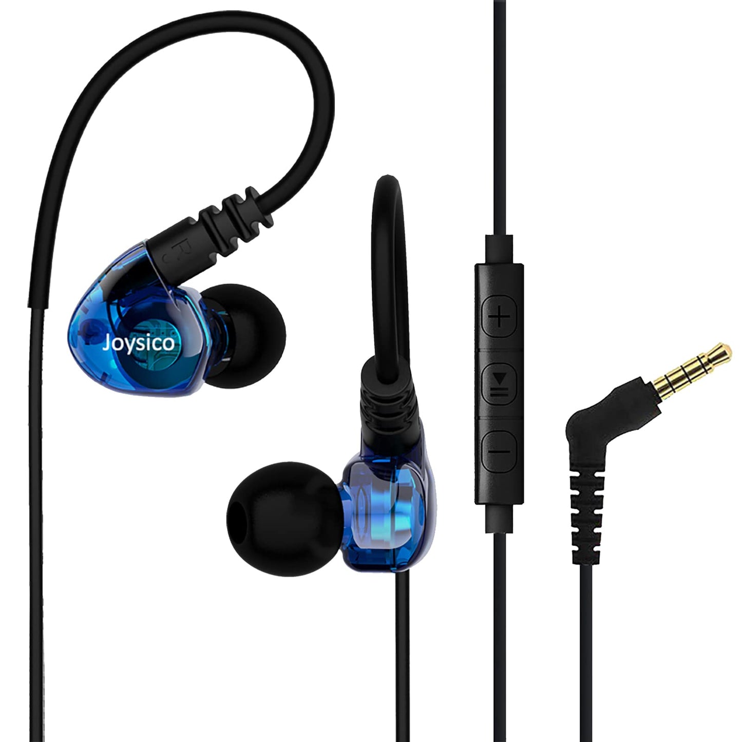Joysico Wired Over Ear Earbuds for Kids Women Small Ears, Sport in-Ear Headphones Earhook Earphones for Running Exercise Jogging, Ear Buds with Case