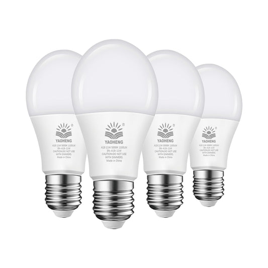 YAOHENG A19 LED Light Bulb 75 Watt Equivalent, 11 Watt Light Bulbs, 5000K Daylight, 1100 Lumens, Non-Dimmable, E26 Base Lightbulbs, Standard LED Bulbs