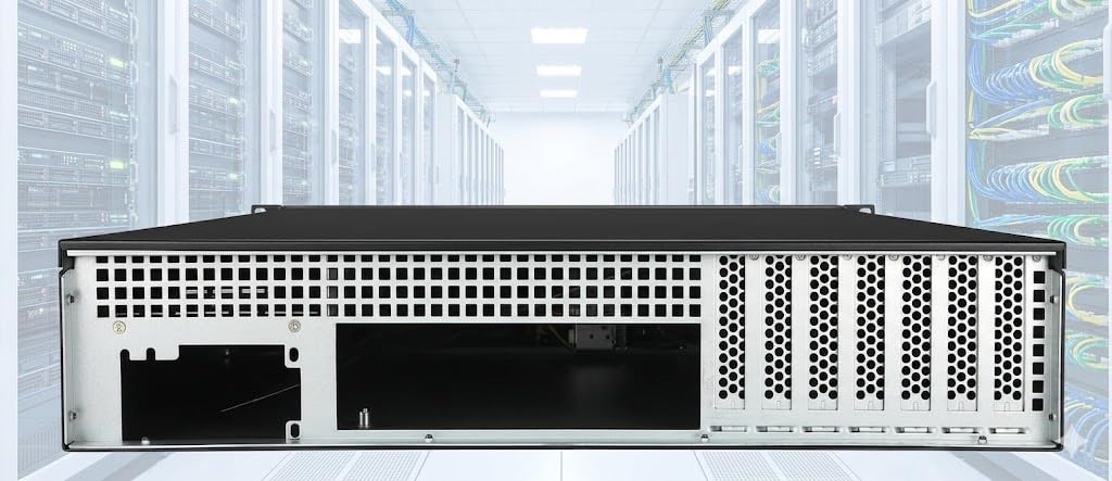IPCHASSIS 2U Industrial Computer Case Rackmount Chassis Short Depth 13.38" Support ATX Motherboard Use Flex ATX PSU