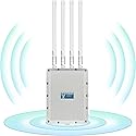 AX1200 Outdoor WiFi 5 Repeater & Extender, Dual Band Outdoor Wireless Access Point Bridge with 4 High Gain Antennas, Gigabit Port, Poe Powered