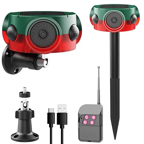 Solar Outdoor Motion Sensor Alarm - 360° Detection & 3x120dB Speakers, 3 Sensors, Universal Mount & Ground Stake, IP65 Waterproof Security Alarm