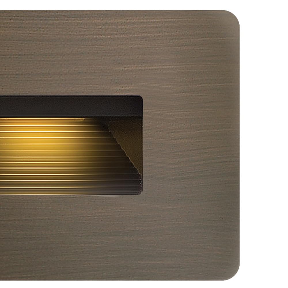Hinkley Landscape Lighting Luna Horizontal 120v Step Light, Integrated LED 2700K, Line Voltage, Dimmable, Matte Bronze