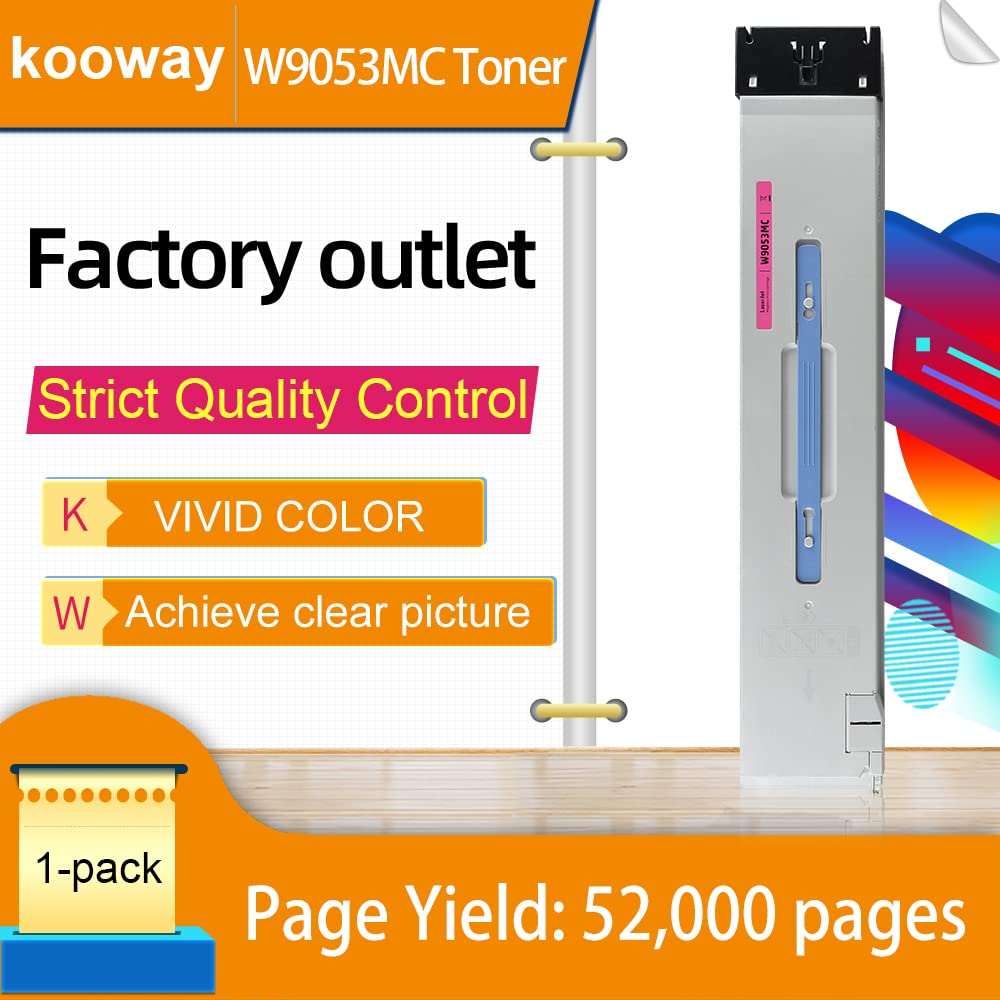 W9050 W9053MC Magenta Toner Cartridge Compatible for HP W9053MC Toner Cartridge Work for HP Color Laserjet Managed E87640dn MFP E87650dn MFP E87650z
