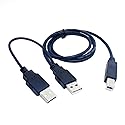 cablecc Dual USB 2.0 Male to Standard B Male Y Cable 80cm for Printer & Scanner & External Hard Disk Drive