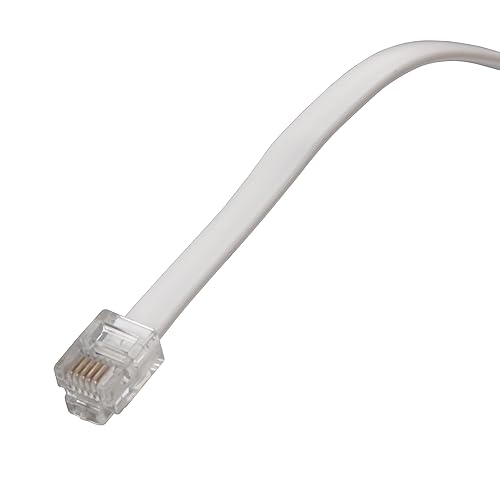 AmerTac - Zenith TL1025W TL1025W 25 FT 6 Wire Line Cord, White Landline Telephone Accessory