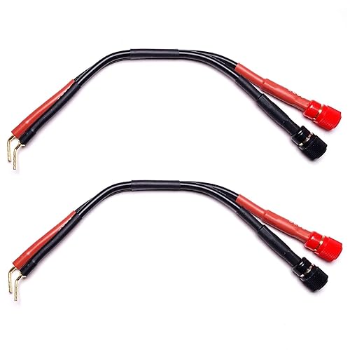 CNCESS 2mm Pin Screw Banana Plug to 4mm Female Banana Jack Adapter Cable, 6 Inch, 2 Pack