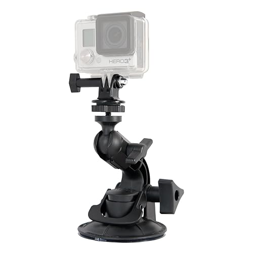 Delkin Devices Fat Gecko Mini Suction Camera Mount with GoPro Adapter - Powerful Mount for Car, Motorcycle, Boat, Window | Secure and Adjustable
