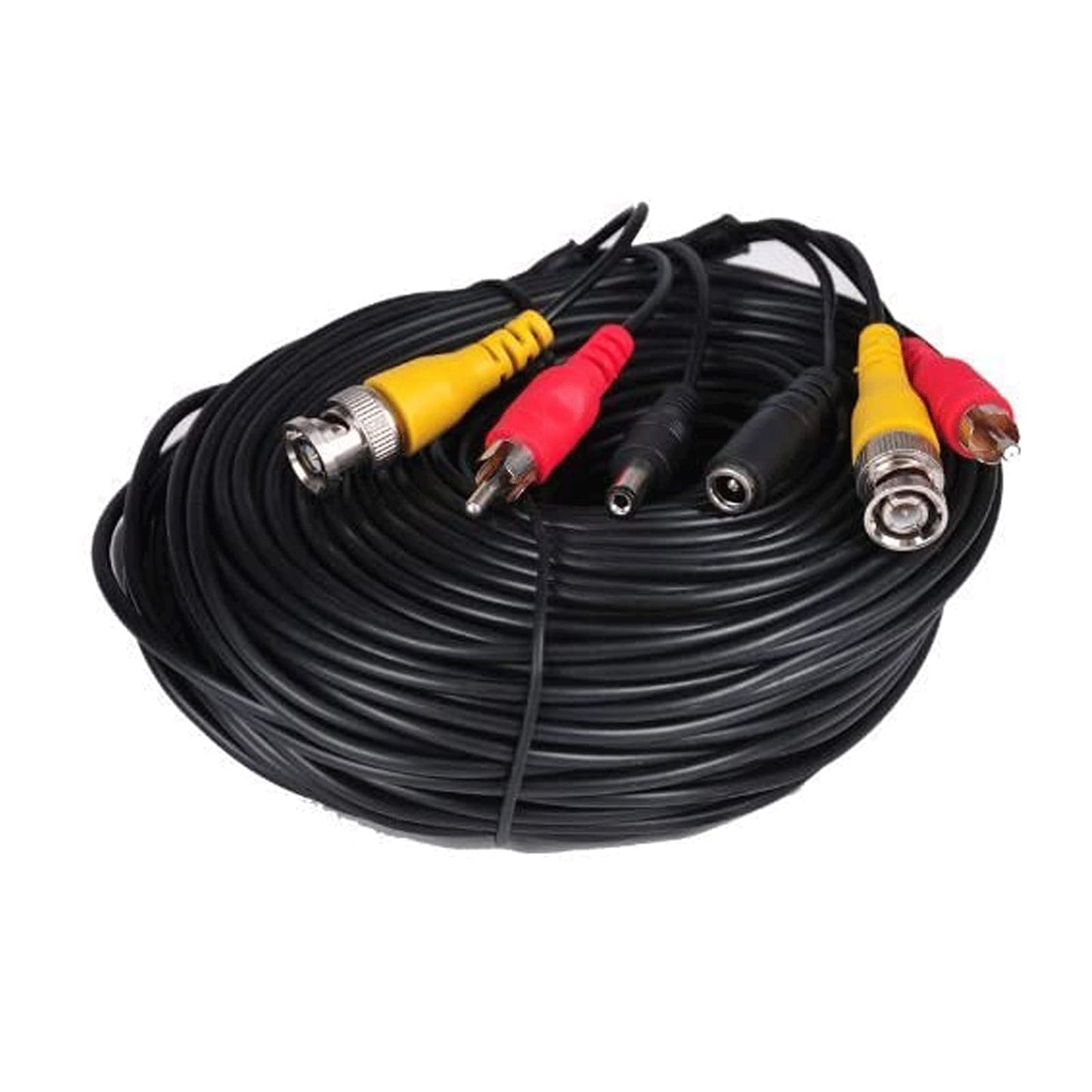 VideoSecu Security Camera 50ft BNC Audio Video Power Cable Pre-Made All-in-One Extension Wire Cord with BNC RCA Connectors for CCTV Surveillance