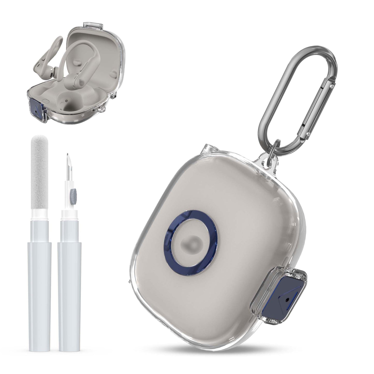 [Upgrade Secure Lock] for Beats Powerbeats Pro 2 2025 Case Cover with Cleaner Kit, AGENTNANO Clear TPU Shockproof Protective Cover with Beats