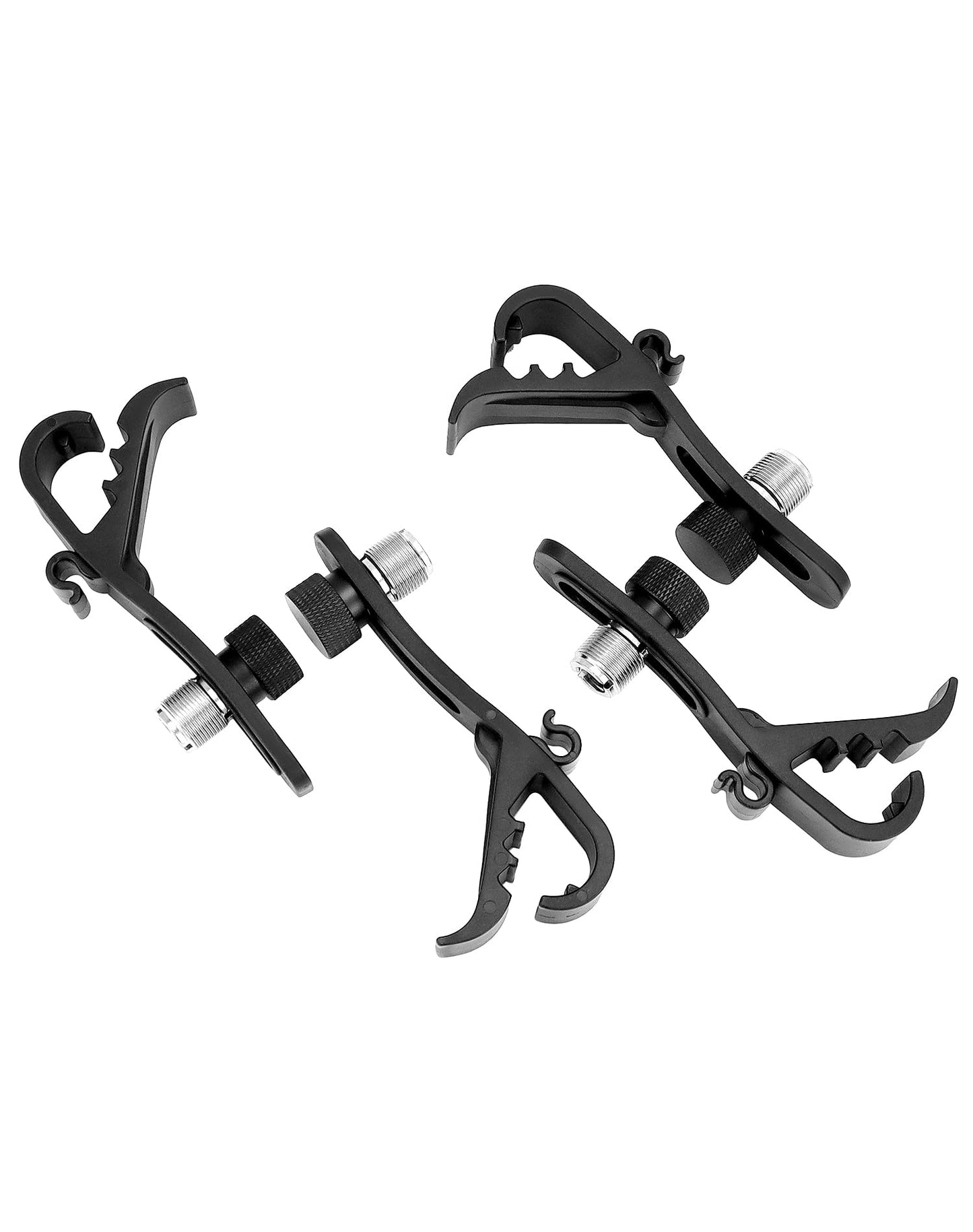 QWORK Drum Microphone Clips, 4 Pack, Black Metal