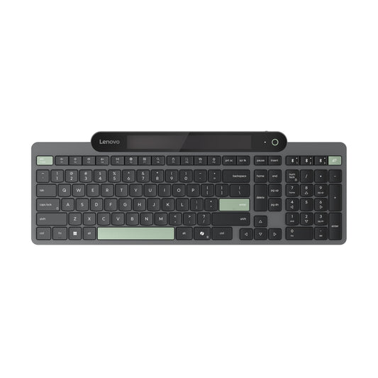 Lenovo 800 Self-Charging Bluetooth Keyboard, Uses Ambient Light, Bluetooth 5.1, Supports 3 Devices, Battery Free, Wireless, Grey