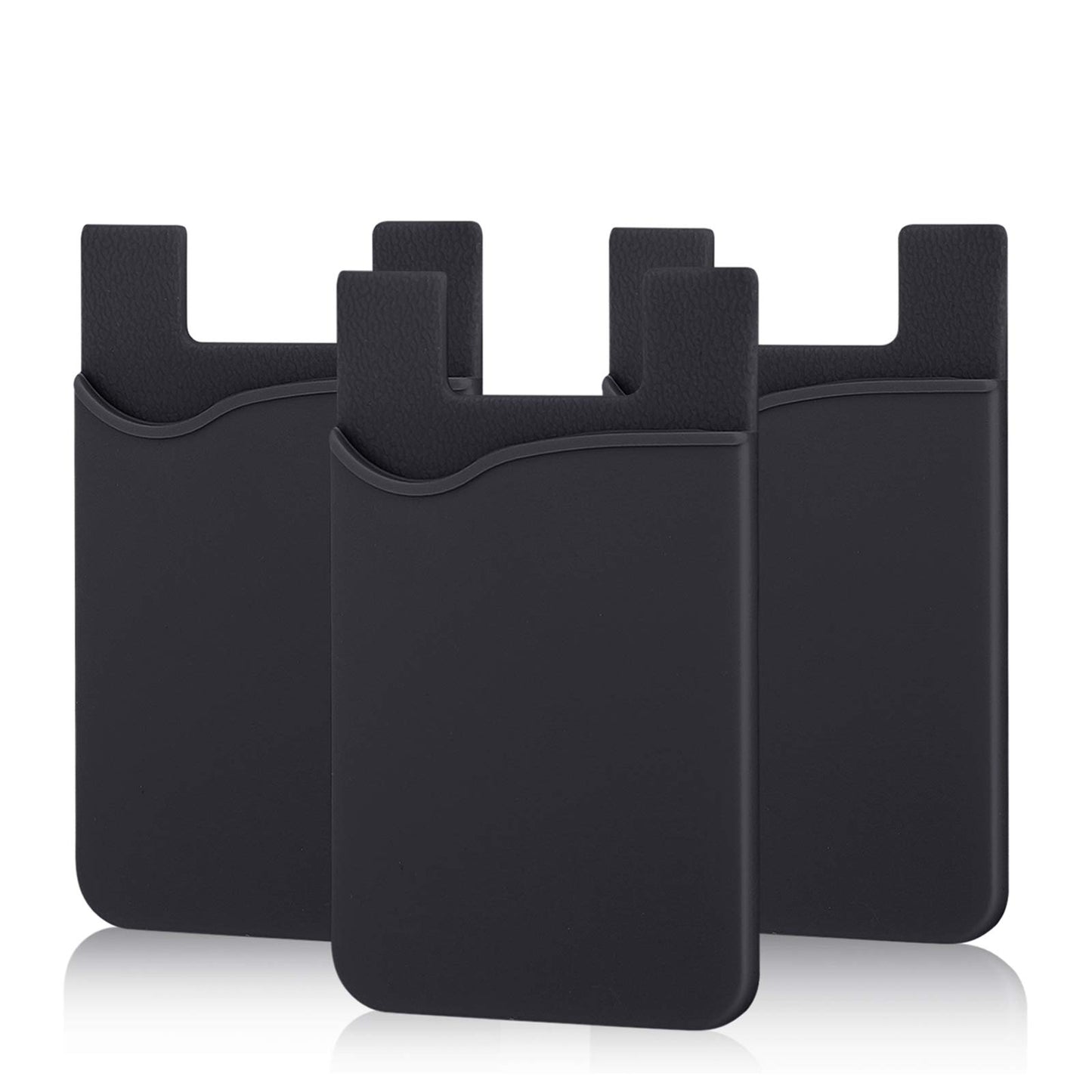 Pofesun Adhesive Phone Card Holder, 3 Pack Silicone Stick-on Wallet ID/Credit Card Holder Pouch Sleeve Self Adhesive Sticker Case for iPhone 17 16 15