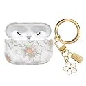AIIEKZ Compatible with AirPods Pro 2 Case Cover 2022, Soft TPU with Cute Flower Pattern for AirPods Pro 2nd/1st Generation Case with Flower Keychain