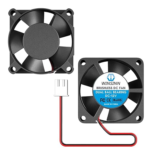 WINSINN 30mm Fan 12V, 3D Printer Micro 12 Volt Fans 3010 Dual Ball Bearing, Brushless Cooling 30mmx10mm 2PIN (Pack of 2Pcs)