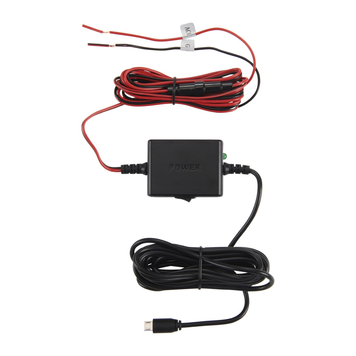 Cobra 2.5A Micro USB Hardwire Kit for SC Series Dash Cams, 15ft Cable