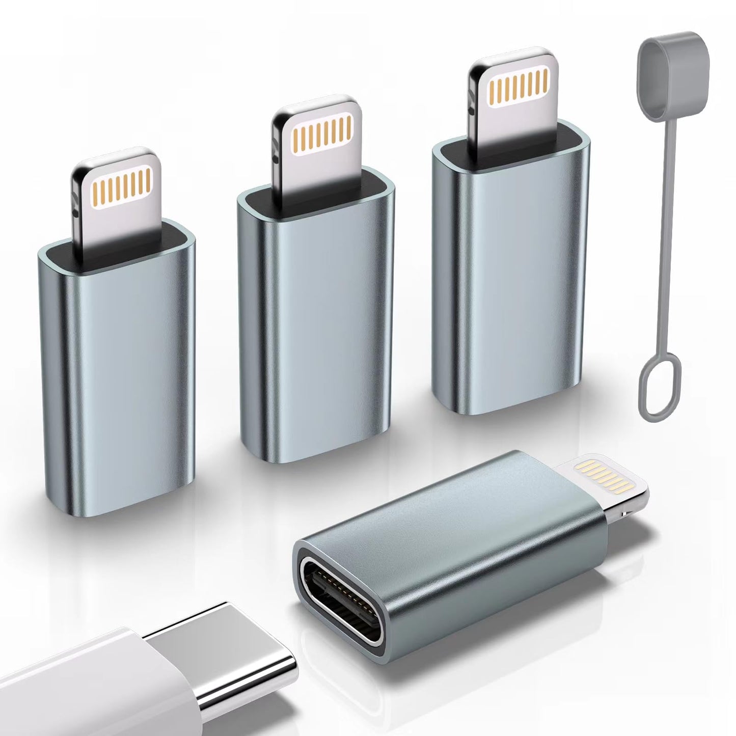 USB C Type C to Lightning Adapter ?4 Pack? 1.8-2.2A 15W Fast Charging Support Data Sync,Lightning to USB Type C Cable Adapter