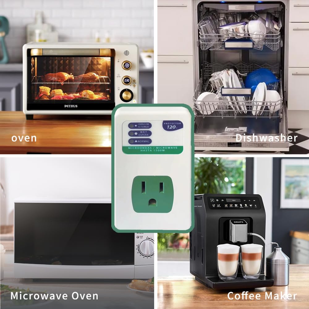 Emerand Electronic Voltage Protector(Surge Protector) Household Appliance Voltage Protection OverVoltage and UnderVoltage Protection Socket Surge
