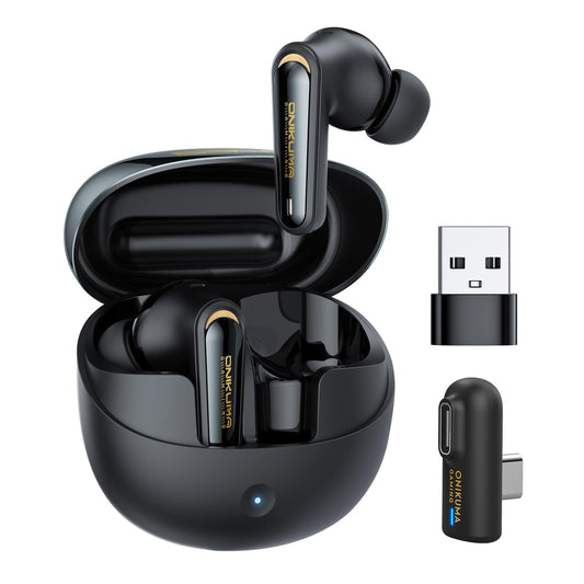 Wireless Active Noise Cancelling Gaming Earbuds-Dongle rechargeable-20ms Ultra-Low Latency, Dual-Mode 2.4GHz & Bluetooth 5.3, Hi-Fi Sound for PS5…