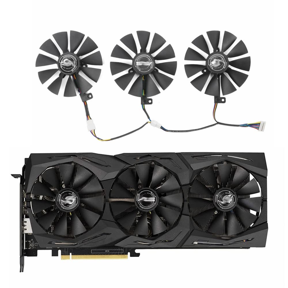 Rakstore T129215SH T129215SL 88mm Graphics Card Cooling Fan Replacement for ASUS ROG Strix RTX2060 RTX2060 Super RTX2070 Cooler Fan (3 Pcs)