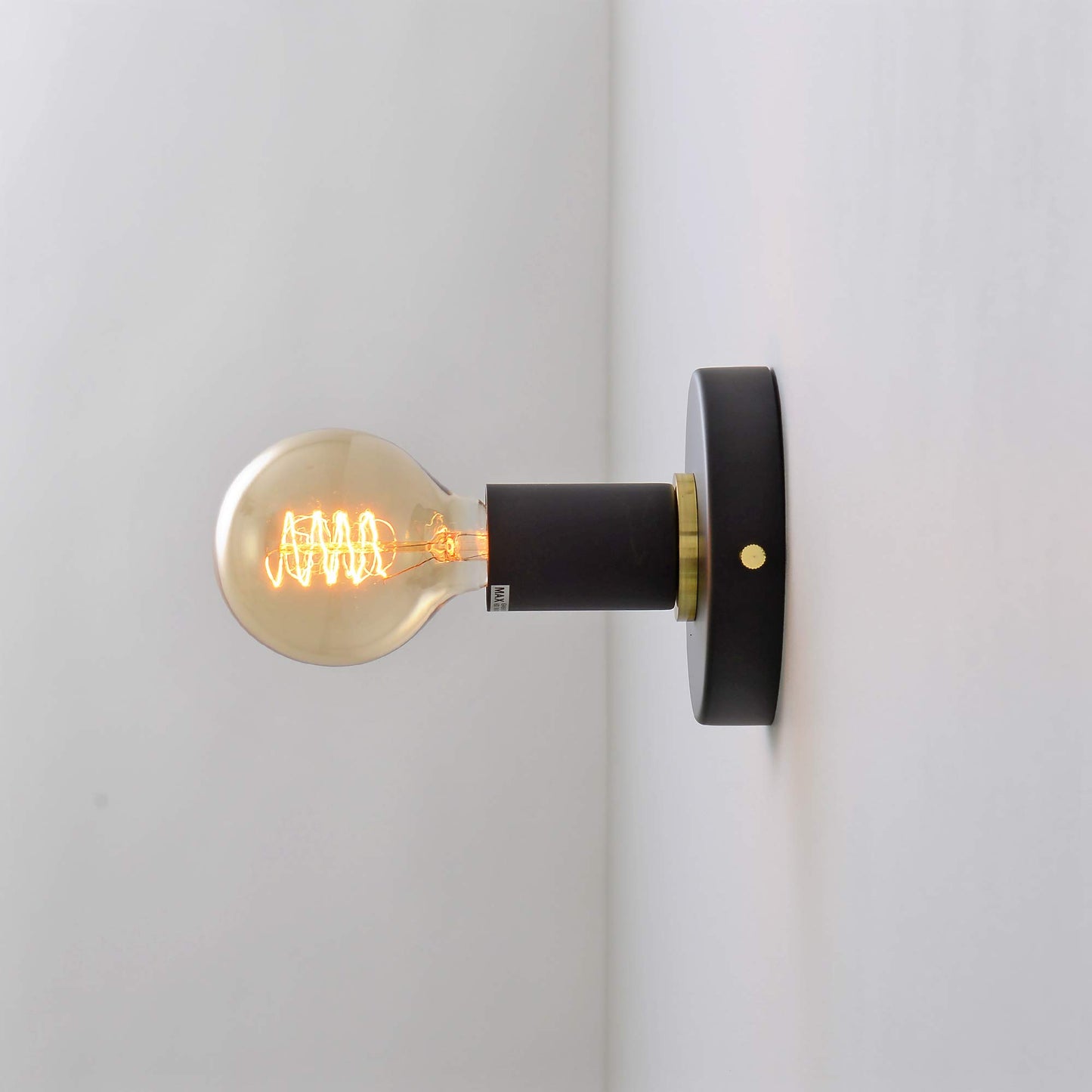 BRIGHTTIA Matte Black Simple Ring Wall Sconce Light - Modern Minimalist Bathroom Vanity and Hallway Lighting - Mid Century Industrial Exposed Bulb