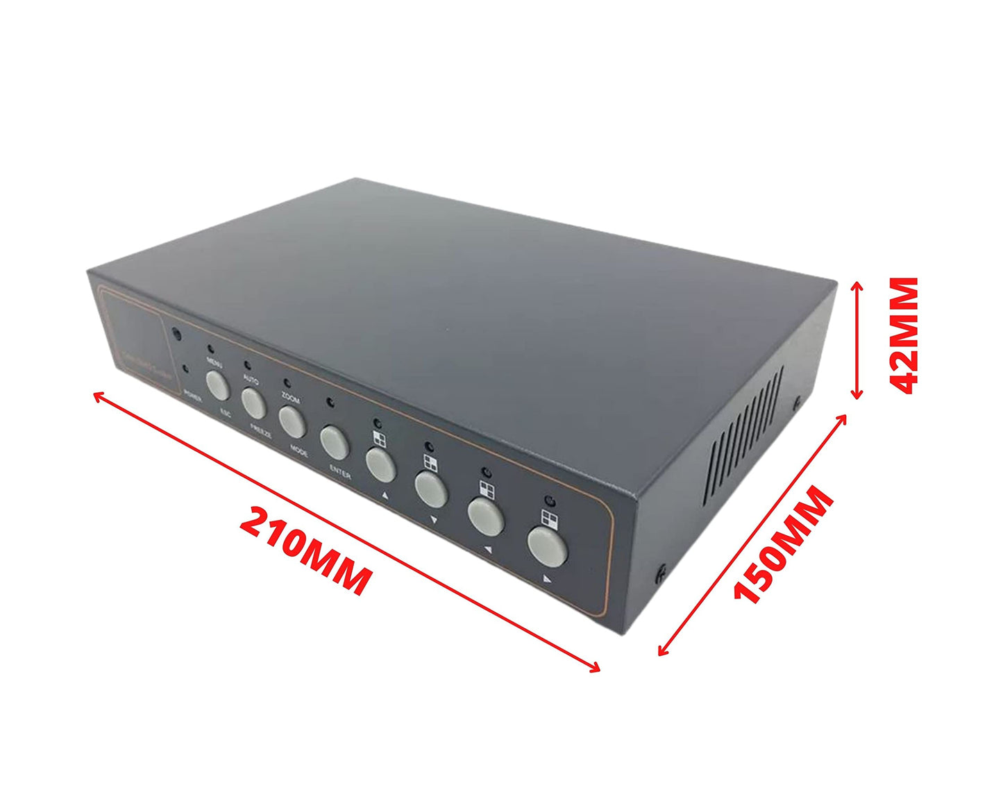 Evertech 8 Channel Analog CCTV Video Multiplexer Color Quad Processor Screen Splitter with Remote Control