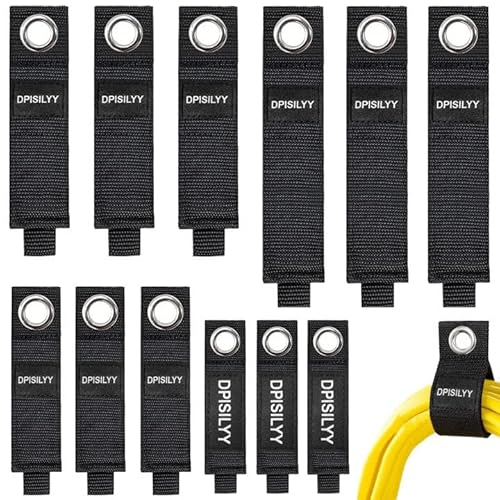 12 Pack Extension Cord Straps, DPISILYY Extension Cable Holder Hook And Loop Heavy Duty Wire Organizer For Garage Organization Camping RV Hose Storage
