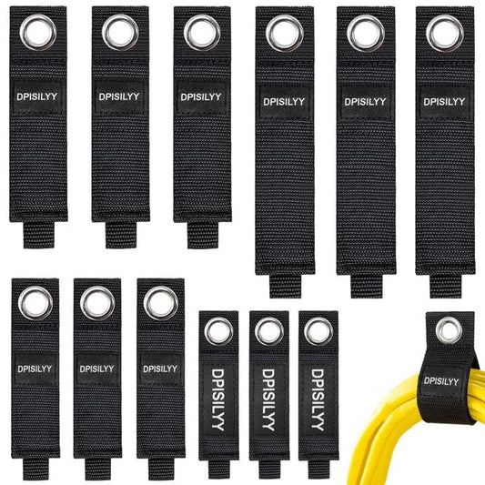 12 Pack Extension Cord Straps, DPISILYY Extension Cable Holder Hook And Loop Heavy Duty Wire Organizer For Garage Organization Camping RV Hose Storage