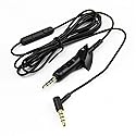 Alitutumao Replacement Audio Extension Cable Cord Wire Compatible with Bose QuietComfort QC15 Headphones with in line Mic (Black)