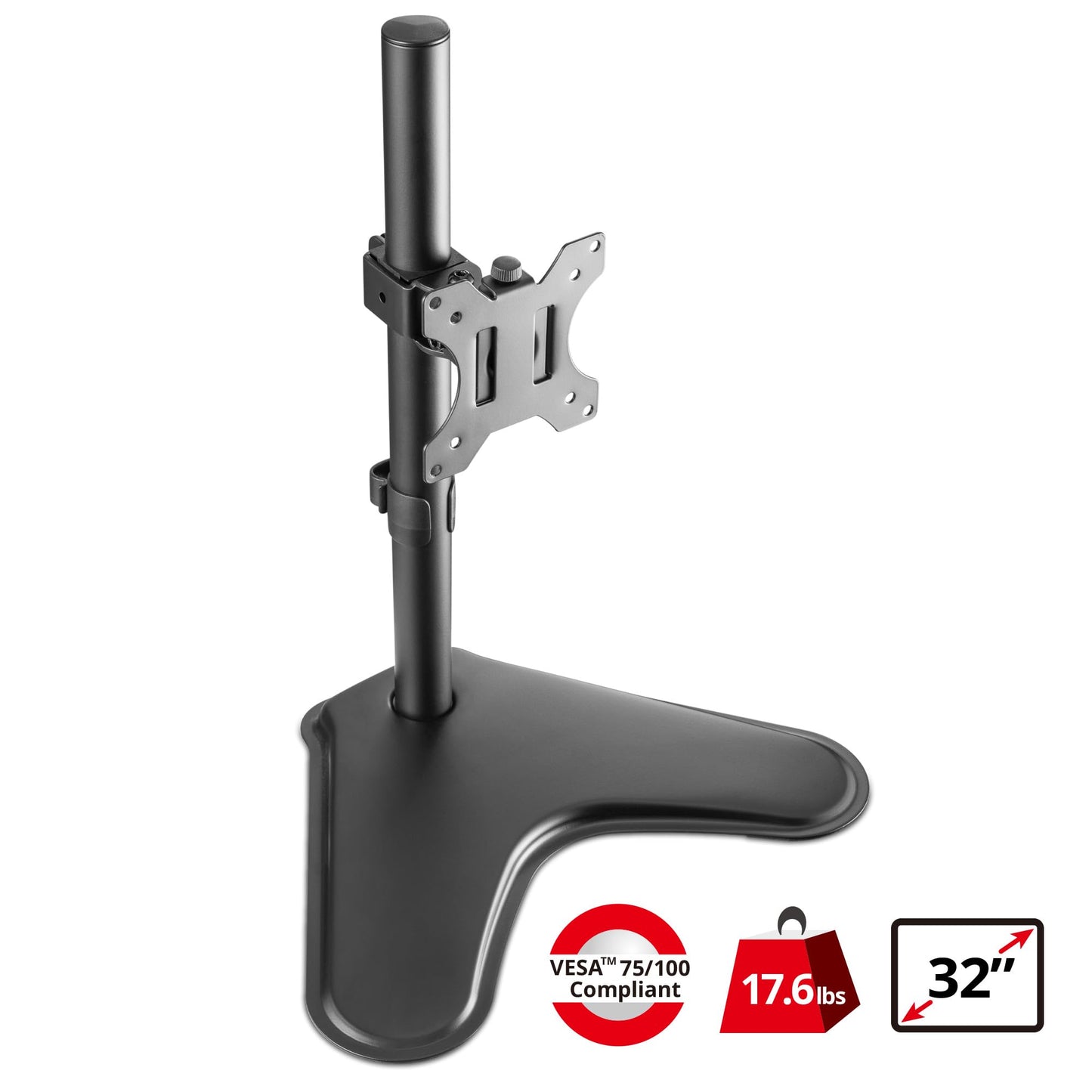 SIIG Height Adjustable Single Monitor Desk Stand for 13" to 32"