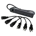 C2G Legrand 6-Outlet Power Strip with Power Strip Surge Suppressor, 4 Foot Power Extension Cord, 3 Outlet Saver Power Extension Cable Cords, Black, 1