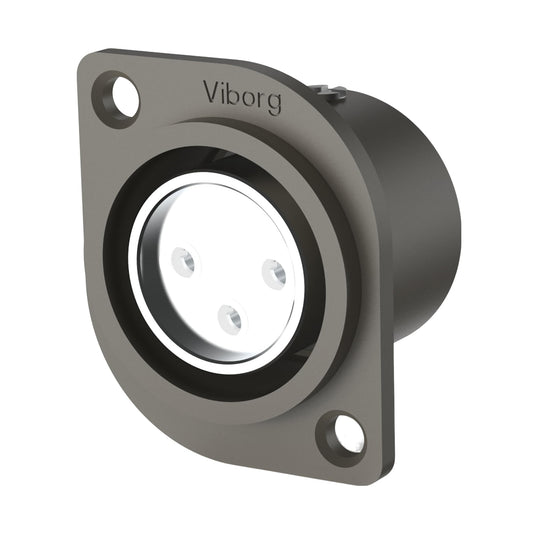 Viborg Female XLR Chassis Panel Mount Connectors, Hi End Audio XLR Socket, XLR Jacks, Pure Copper Rhodium Plated XLR Receptacle with PTFE Insulator