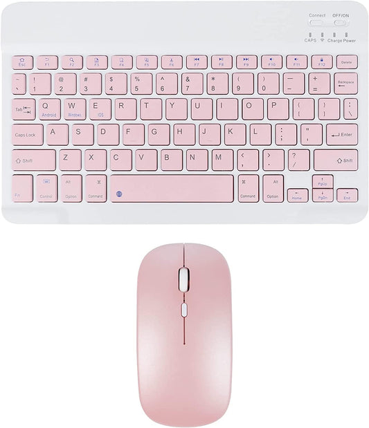 Wireless Keyboard and Mouse Bluetooth Rechargeable Wireless Mouse Keyboard Set Ultra-Slim Portable Compact Keyboard and Mouse Combo
