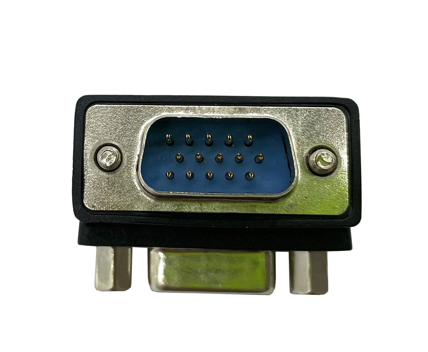 Dafensoy 90 Degree VGA 15 Pin Coupler Changer Connecter, VGA 15 Pin Male to Female Cable Adapter Suitable for LCD Monitor TV (2 Pack)