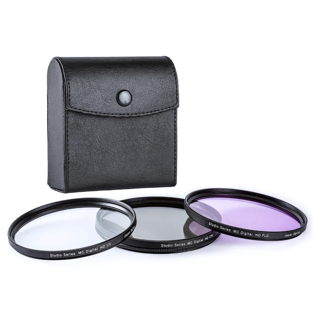 58mm Multi-Coated 3 Piece Filter Kit (UV-CPL-FLD) for DSLR Canon EOS Rebel 70D 77D 80D 90D T8i T7 T7i T6i T6s T6 T5i T5 T4i T3i T100 SL1 SL2 SL3