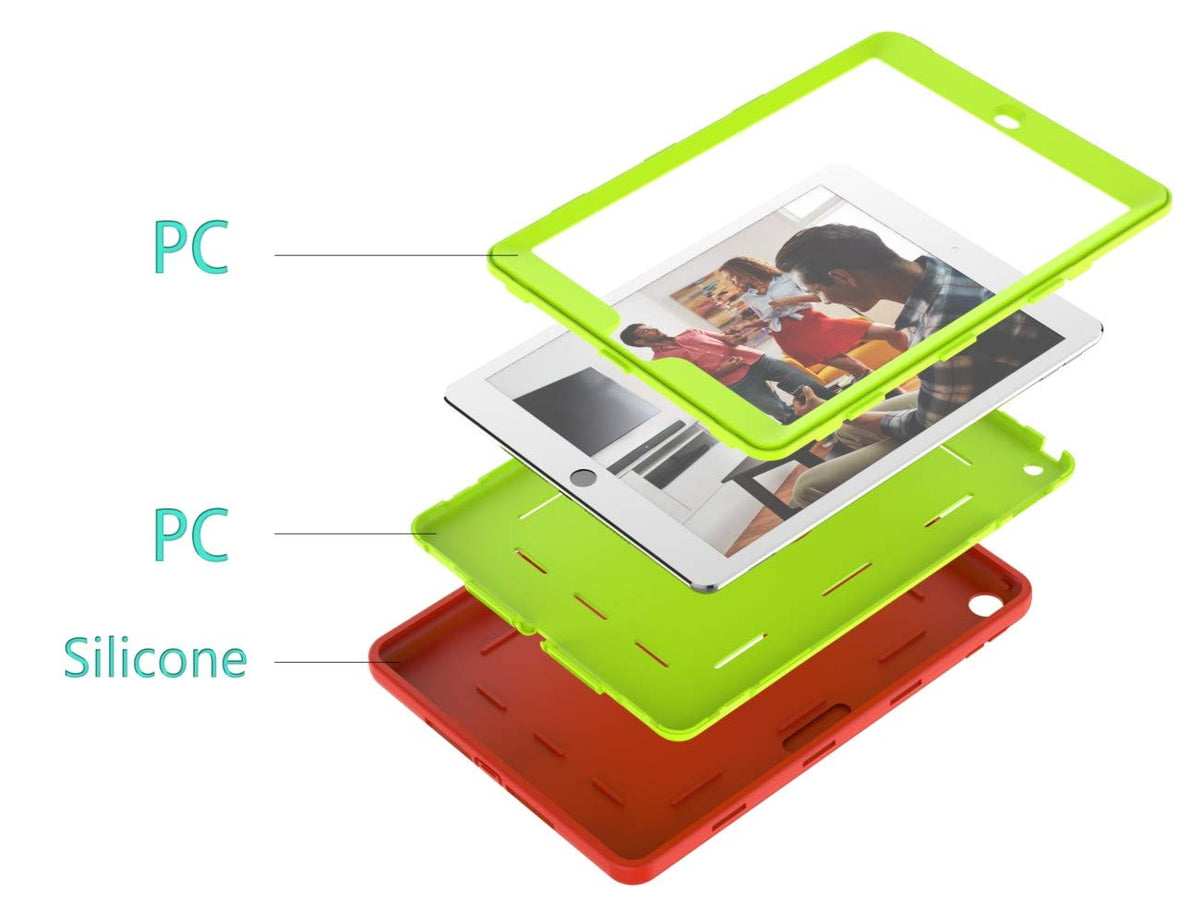 Case for ipad 4th 3rd 2nd Generation 9.7 inch (11Years ago Old Model) A1458 A1430 A 1416 High-Impact Shock Absorbent Silicone Hard Plastic Dual Layer