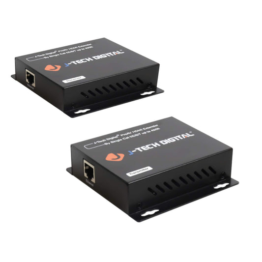 J-Tech Digital HDMI Extender Over Single Cat5e/6/7 Cable Full HD 1080p with TCP/IP, IR Up To 400ft [JTD-EX-120M] black