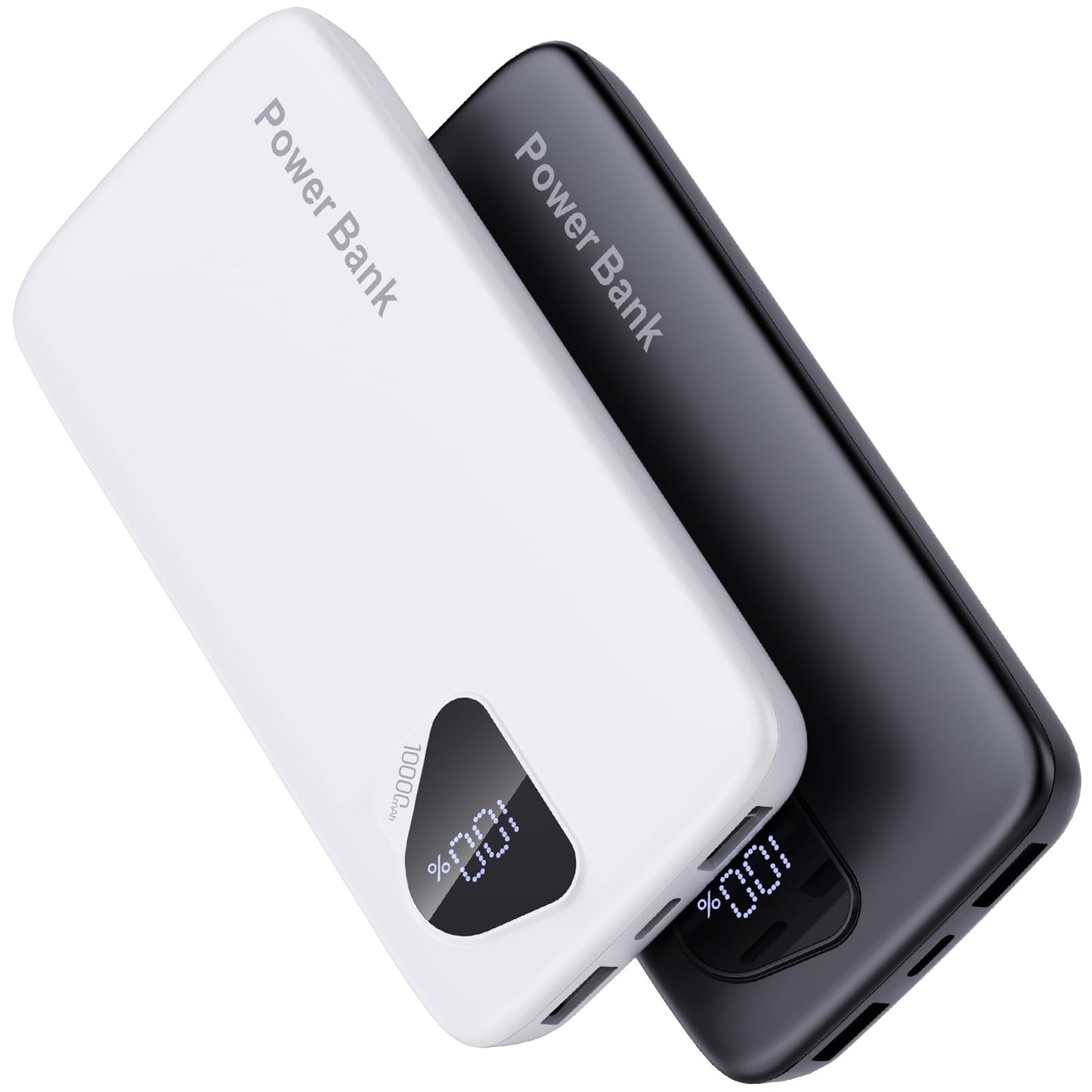 2026 2-Pack 10000mAh Portable Charger with Built in Cables, Travel Essential Battery Pack, 4 Outputs 2 Inputs Slim Power Bank with Cord Wires