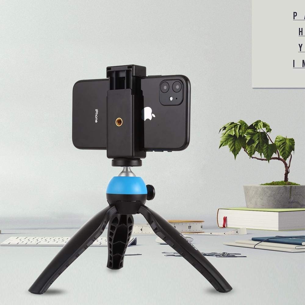 Vidpro CL-2 Tripod Mountable Smart Phone Clamp Cradle with Cold Shoe Mount. 1/4-20 Socket Attaches to Tripods, Monopods, Spring Clamp Accepts Phones