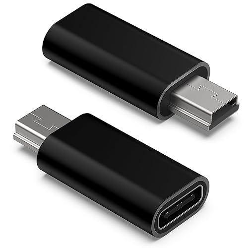 Accessonico 2Pack USB C to Mini USB Adapter, Type C Female to USB Mini Female Connector Replacement for GoPro Hero 3+, Dash Cam, GPS, Digital Camera…
