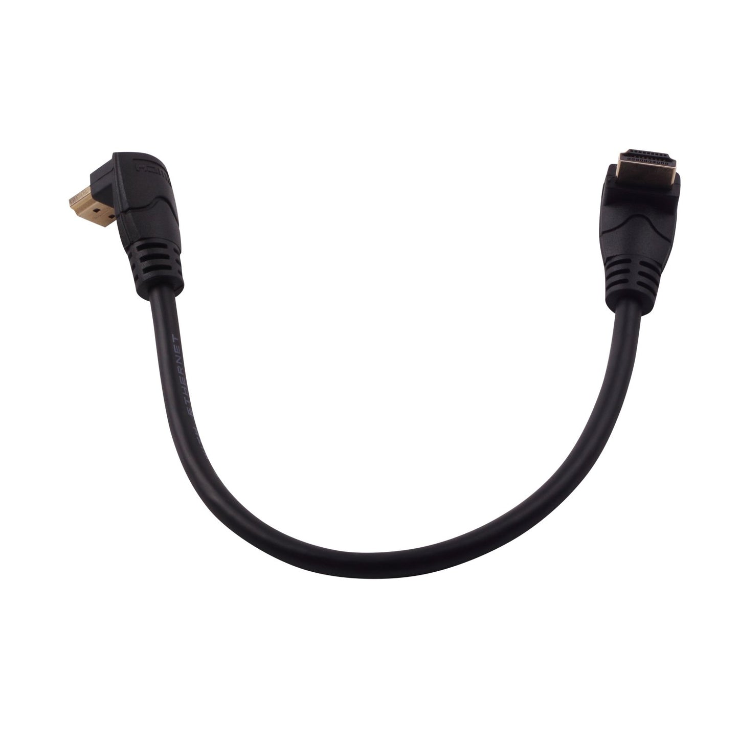 LARRITS 1FT High Speed HDMI 2.0 Cable Male to Male Ultra Short with 90 Degree Elbow UP Angled Down Angle Support 4K 60HZ 1080P 3D for HDTV PS4 Xbox