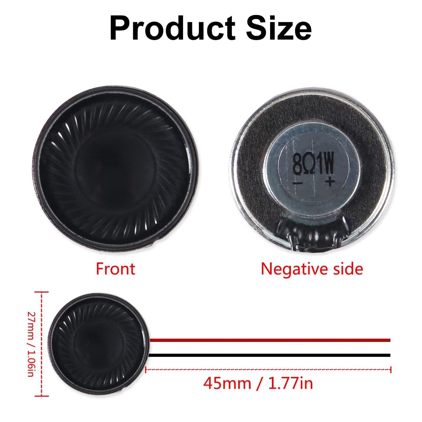 AITIAO 10Pcs 1W 8 Ohm Metal Shell Mini Loudspeaker Round Internal Magnet Speaker MP3 MP4 Player Speaker