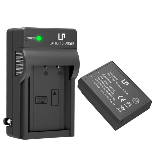 LP LP-E10 Battery Charger Pack, 1-Pack Battery & Charger, Compatible with Canon EOS Rebel T3, T5, T6, T7, T100, 1100D, 1200D, 1300D,1500D,2000D,3000D
